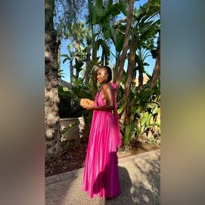 LONG PLEATED DRESS - STUDIO Massimo Dutti